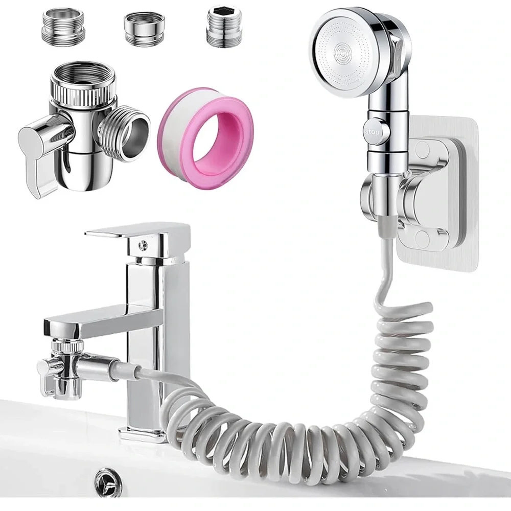 Sink Faucet Sprayer Attachment Set, Kitchen Bathroom Pet Bathing Shower